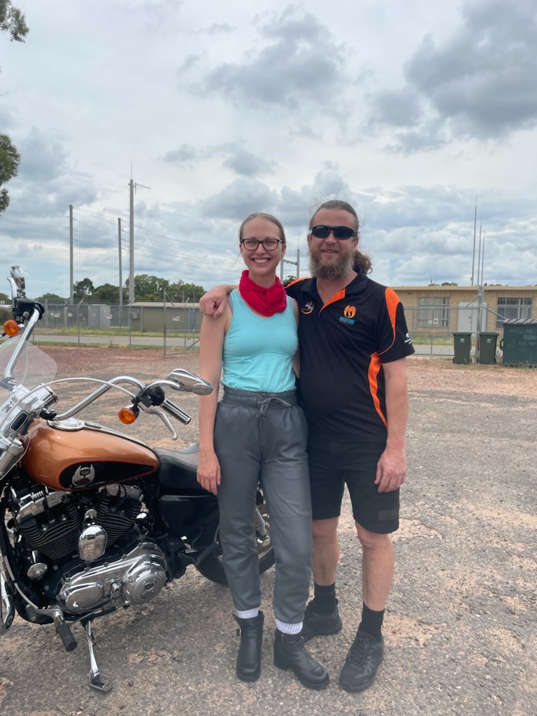 myself, my motorcycle harley davidson sportster custom 2008 1200cc and the man named Jesus who helped me when i broke down.