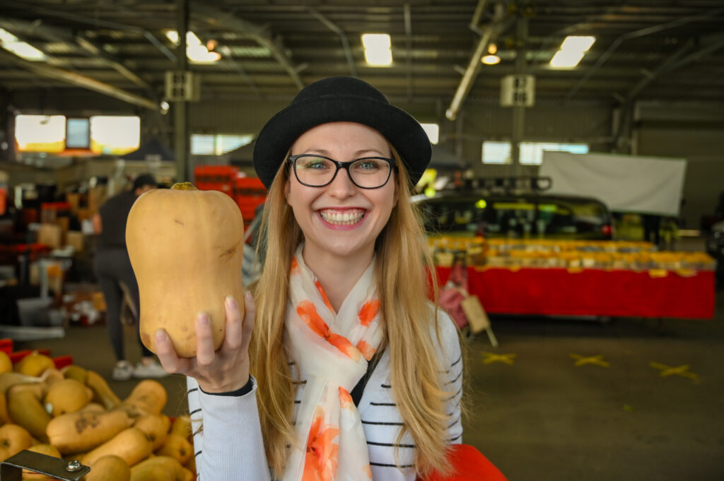 Neurodivergent eating going back to basics with a natural pumpkin from the vegetable market