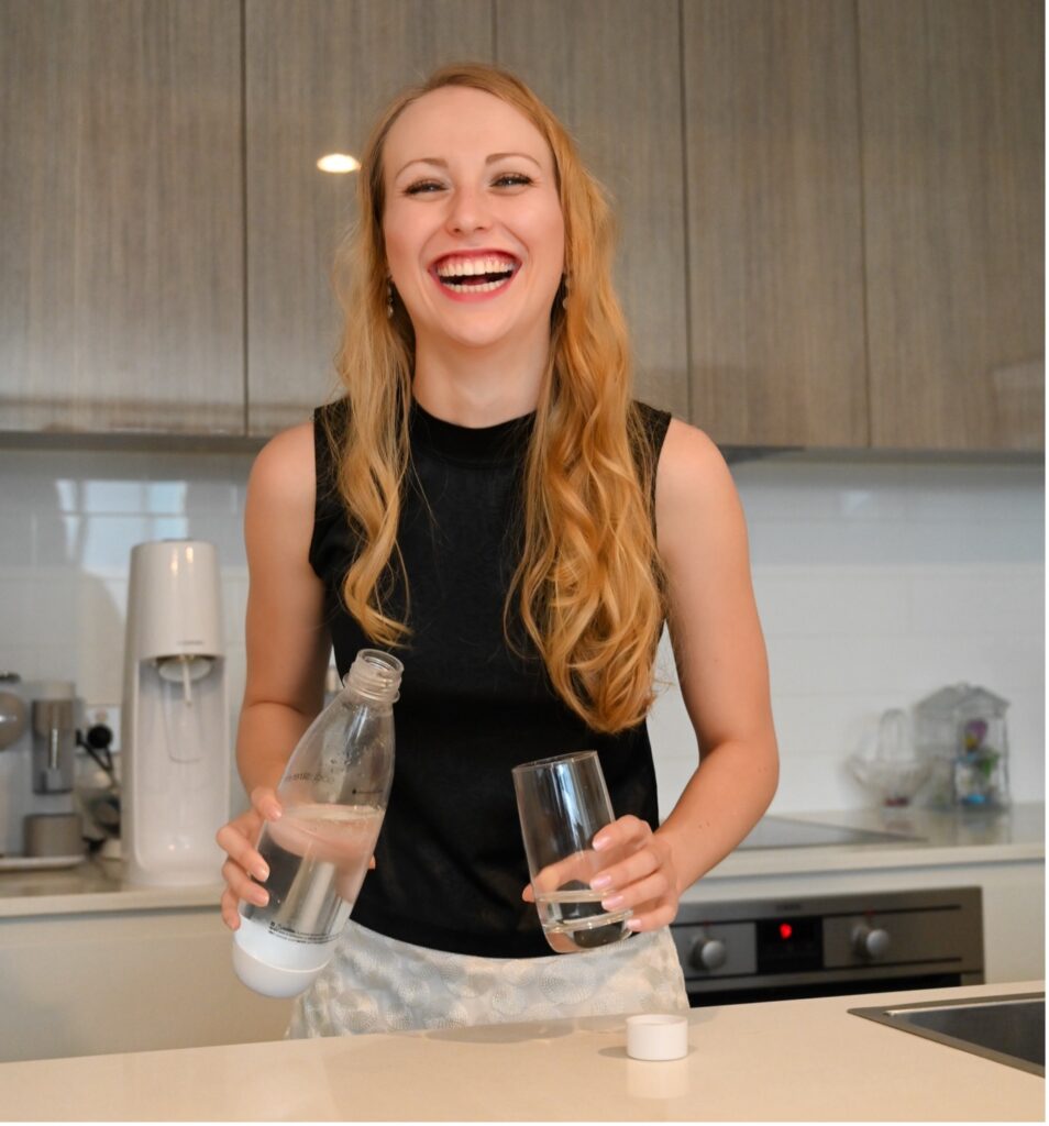 Drinking carbonated water rather than still water but being so happy about it because it is what i want as a neurodivergent person living a healthy life.