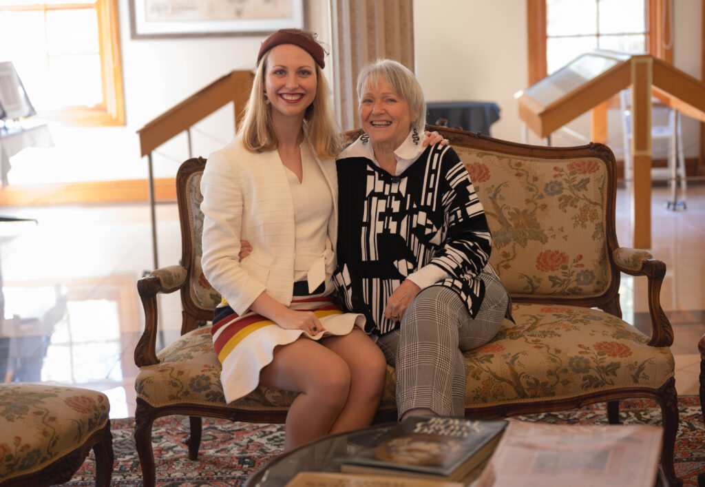 Mother and daughter sat at the Barossa Chateau in the Barossa Valley