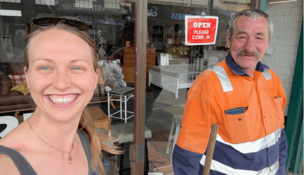 man helping me clean the windscreen of the rv bus