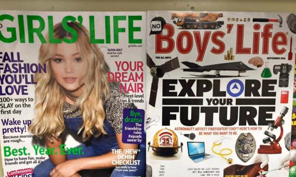 magazine covers for girls vs boys